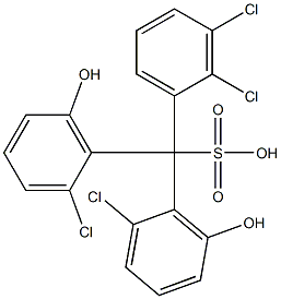 (2,3-Dichlorophenyl)bis(2-chloro-6-hydroxyphenyl)methanesulfonic acid Struktur