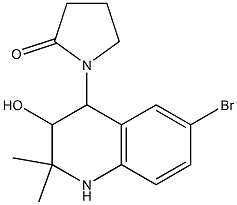 6-Bromo-1,2,3,4-tetrahydro-2,2-dimethyl-4-(2-oxo-1-pyrrolidinyl)quinolin-3-ol Struktur