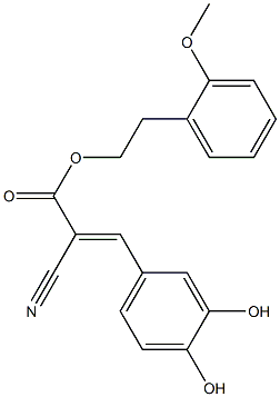 (E)-2-Cyano-3-(3,4-dihydroxyphenyl)acrylic acid 2-(2-methoxyphenyl)ethyl ester Struktur