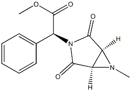 (S)-2-Phenyl-2-[(1R,5S)-2,4-dioxo-6-methyl-3,6-diazabicyclo[3.1.0]hexan-3-yl]acetic acid methyl ester Struktur