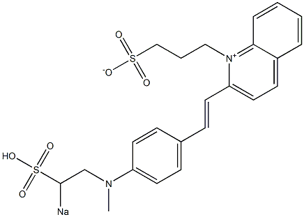 1-(3-Sulfonatopropyl)-2-[4-[N-methyl-N-(2-sodiosulfoethyl)amino]styryl]quinolin-1-ium Struktur