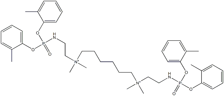 N,N'-Bis[2-[[bis(2-methylphenoxy)phosphinyl]amino]ethyl]-N,N,N',N'-tetramethyl-1,6-hexanediaminium Struktur