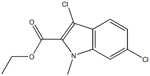 3,6-Dichloro-1-methyl-1H-indole-2-carboxylic acid ethyl ester Struktur