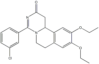 9,10-Diethoxy-4-(3-chlorophenyl)-1,6,7,11b-tetrahydro-2H-pyrimido[6,1-a]isoquinolin-2-one Struktur