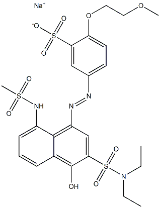 5-(3-Diethylaminosulfonyl-4-hydroxy-8-methylsulfonylamino-1-naphtylazo)-2-(2-methoxyethoxy)benzenesulfonic acid sodium salt Struktur