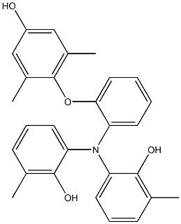 N,N-Bis(2-hydroxy-3-methylphenyl)-2-(4-hydroxy-2,6-dimethylphenoxy)benzenamine Struktur