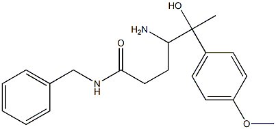 N-Benzyl-4-amino-5-hydroxy-5-(4-methoxyphenyl)hexanamide Struktur