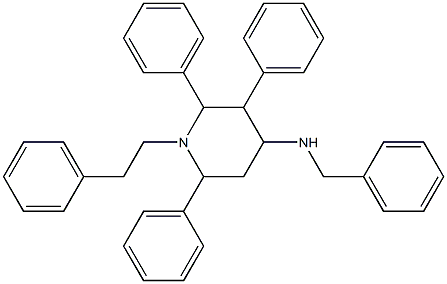 N-Benzyl-2,3,6-triphenyl-1-(2-phenylethyl)piperidin-4-amine Struktur