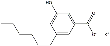 3-Hexyl-5-hydroxybenzoic acid potassium salt Struktur