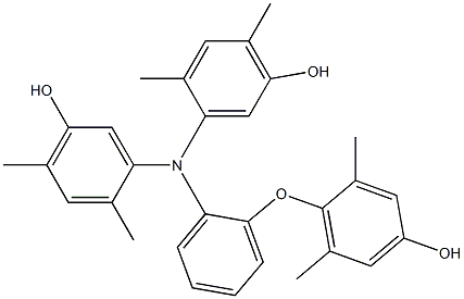 N,N-Bis(5-hydroxy-2,4-dimethylphenyl)-2-(4-hydroxy-2,6-dimethylphenoxy)benzenamine Struktur