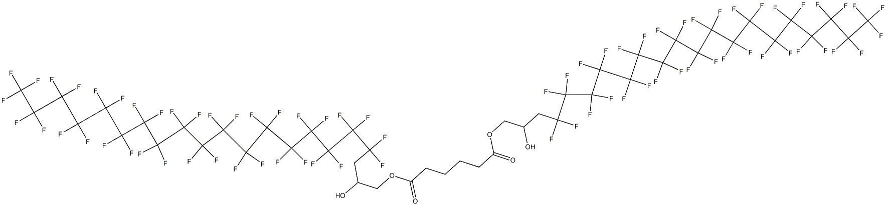 Adipic acid bis(4,4,5,5,6,6,7,7,8,8,9,9,10,10,11,11,12,12,13,13,14,14,15,15,16,16,17,17,18,18,19,19,20,20,21,21,21-heptatriacontafluoro-2-hydroxyhenicosyl) ester Struktur