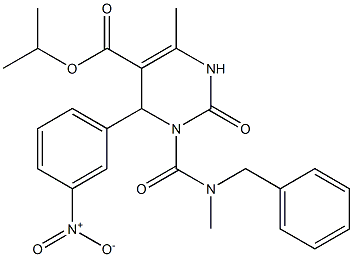 1,2,3,4-Tetrahydro-3-(N-benzyl-N-methylcarbamoyl)-6-methyl-2-oxo-4-(3-nitrophenyl)pyrimidine-5-carboxylic acid isopropyl ester Struktur