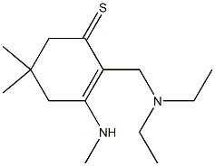 2-[(Diethylamino)methyl]-3-methylamino-5,5-dimethyl-2-cyclohexene-1-thione Struktur