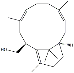 (2S,11R,4E,8E)-4,8,14,15,15-Pentamethylbicyclo[9.3.1]pentadeca-4,8,14(1)-triene-2-methanol Struktur