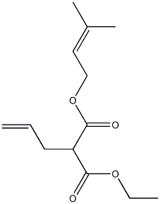 2-(2-Propenyl)malonic acid 1-ethyl 3-(3-methyl-2-butenyl) ester Struktur