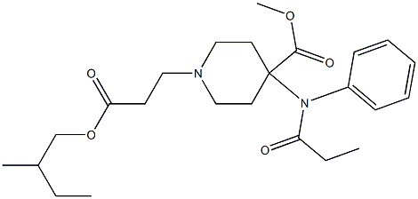 4-Methoxycarbonyl-4-(N-phenyl-N-propanoylamino)piperidine-1-propionic acid 2-methylbutyl ester Struktur