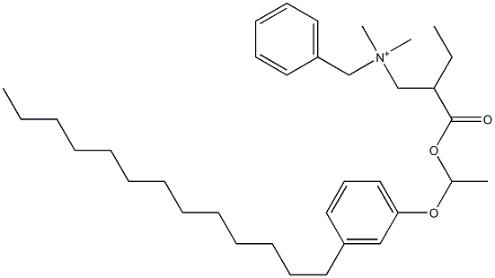 N,N-Dimethyl-N-benzyl-N-[2-[[1-(3-tridecylphenyloxy)ethyl]oxycarbonyl]butyl]aminium Struktur