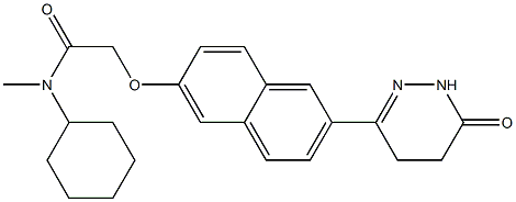 4,5-Dihydro-6-[6-(N-cyclohexyl-N-methylcarbamoylmethoxy)-2-naphtyl]-3(2H)-pyridazinone Struktur