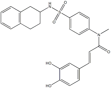 3,4-Dihydroxy-N-[4-[[(1,2,3,4-tetrahydronaphthalen)-2-yl]sulfamoyl]phenyl]-N-methyl-trans-cinnamamide Struktur