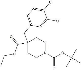 1-BOC-4-[(3,4-DICHLOROPHENYL)METHYL]-4-PIPERIDINECARBOXYLIC ACID ETHYL ESTER Struktur