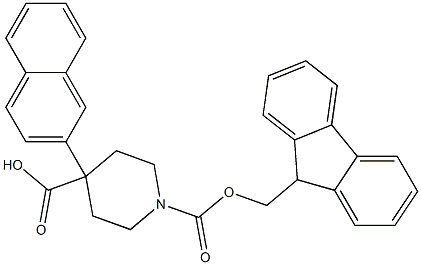 Fmoc-4-(naphthalen-2-yl)-piperidine-4-carboxylic acid Struktur