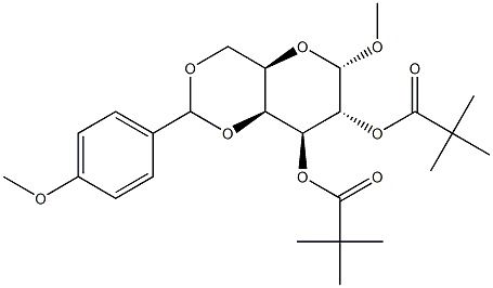 Methyl 4,6-O-(4-methoxybenzylidene)-2,3-di-O-pivaloyl-a-D-galactopyranoside Struktur