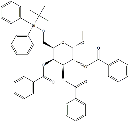 Methyl 2,3,4-tri-O-benzoyl-6-O-tert-butyldiphenylsilyl-a-D-galactopyranoside Struktur