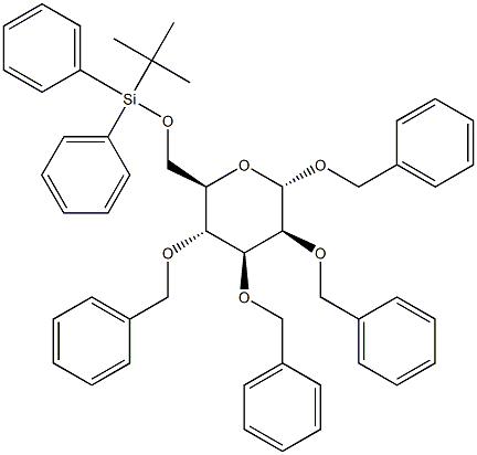 1,2,3,4-Tetra-O-benzyl-6-O-tert-butyldiphenylsilyl-a-D-mannopyranose Struktur