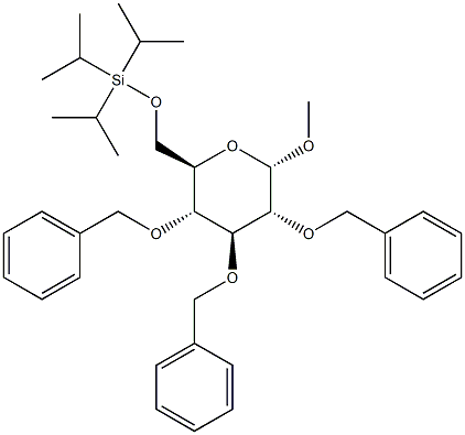 Methyl 2,3,4-tri-O-benzyl-6-O-triisopropylsilyl-a-D-glucopyranoside Struktur