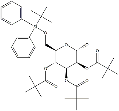 Methyl 6-O-tert-butyldiphenylsilyl-2,3,4-tri-O-pivaloyl-a-D-mannopyranoside Struktur