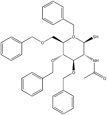 2-Acetamido-1,3,4,6-tetra-O-benzyl-2-deoxy-b-D-thioglucopyranose Struktur