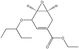 (R, 4S, 5S)-4,5-epoxy-3-(1-ethylpropoxy)-cyclohexene-1-carboxylic acid ethyl ester Struktur