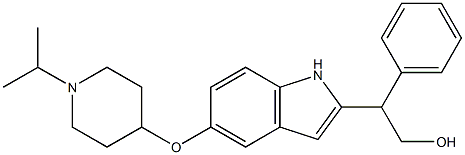 2-[5-(1-Isopropyl-piperidin-4-yloxy)-1H-indol-2-yl]-2-phenyl-ethanol Struktur