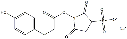 sodium,1-[3-(4-hydroxyphenyl)propanoyloxy]-2,5-dioxopyrrolidine-3-sulfonate Struktur