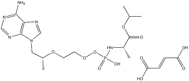 isopropyl (((((R)-1-(6-amino-9H-purin-9-yl)propan-2-yl)oxy) methyl)(methoxy)phosphoryl)-L-alaninate fumarate Struktur