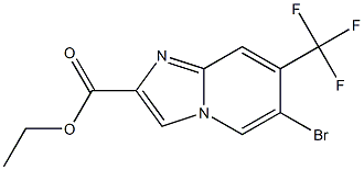 6-Bromo-7-trifluoromethyl-imidazo[1,2-a]pyridine-2-carboxylic acid ethyl ester Struktur