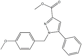 Methyl 1-(4-methoxybenzyl)-5-phenyl-1H-pyrazole-3-carboxylate Struktur