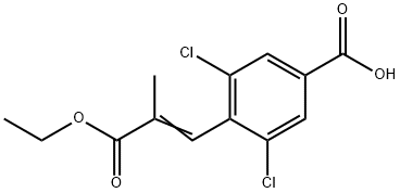 Benzoic acid, 3,5-dichloro-4-(3-ethoxy-2-methyl-3-oxo-1-propen-1-yl)- Struktur