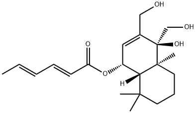 6beta-(Hexa-2,4-dienoyloxy)-9alpha,12-dihydroxydrimenol Struktur