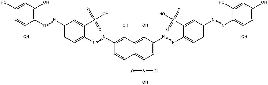 1-Naphthalenesulfonic acid, 4,5-dihydroxy-3,6-bis(2-sulfo-4-((2,4,6-tr ihydroxyphenyl)azo)phenyl)azo)- Struktur