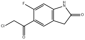 2H-Indol-2-one, 5-(2-chloroacetyl)-6-fluoro-1,3-dihydro- Struktur