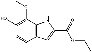 1H-Indole-2-carboxylic acid, 6-hydroxy-7-methoxy-, ethyl ester Struktur