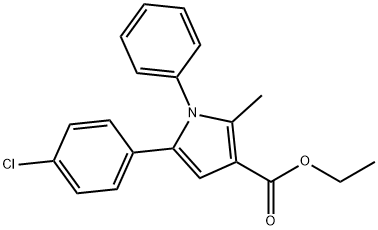 1H-Pyrrole-3-carboxylic acid, 5-(4-chlorophenyl)-2-methyl-1-phenyl-, ethyl ester Struktur