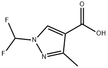 1H-Pyrazole-4-carboxylic acid, 1-(difluoromethyl)-3-methyl- Struktur