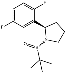 Pyrrolidine, 2-(2,5-difluorophenyl)-1-[(S)-(1,1-dimethylethyl)sulfinyl]-, (2R)-