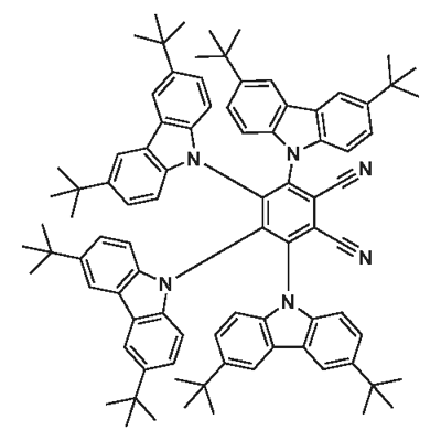 3,4,5,6-tetrakis(3,6-di-t-Butylcarbazol-9-yl)- 1,2-dicyanobenzene Struktur