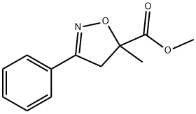 methyl 5-methyl-3-phenyl-4,5-dihydro-1,2-oxazole-5-carboxylate Struktur