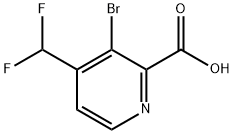 2-Pyridinecarboxylic acid, 3-bromo-4-(difluoromethyl)- Struktur