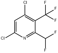 Pyridine, 4,6-dichloro-2-(difluoromethyl)-3-(trifluoromethyl)- Struktur