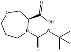 1,4-Oxazepine-3,4(5H)-dicarboxylic acid, tetrahydro-, 4-(1,1-dimethylethyl) ester, (3S)- Struktur